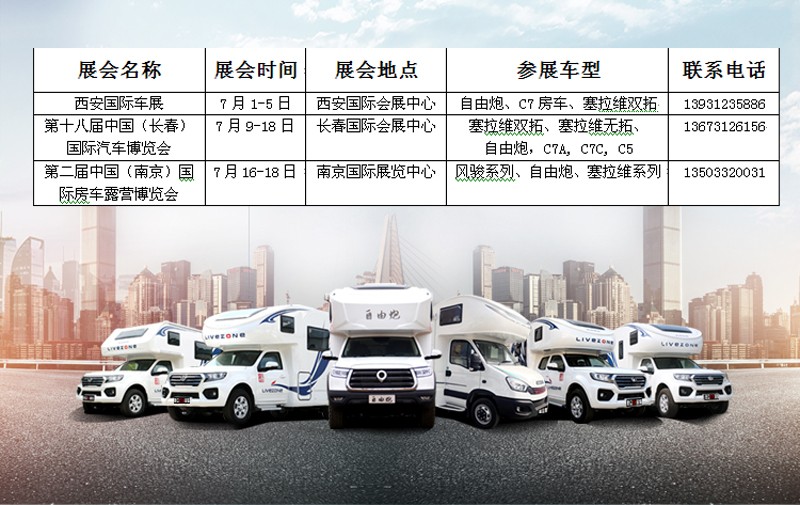 七月，這么多城市都能看房車